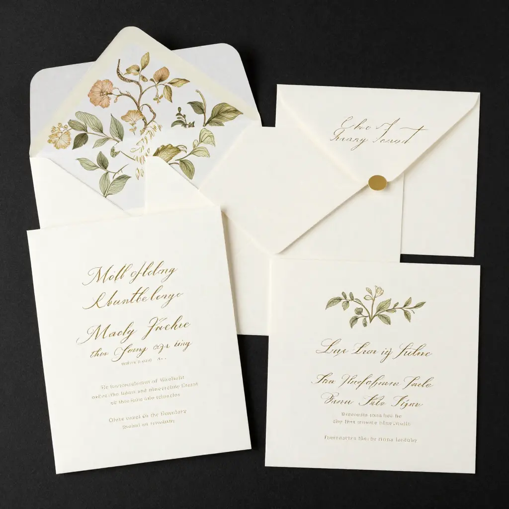 Elegant custom wedding invitation suite
